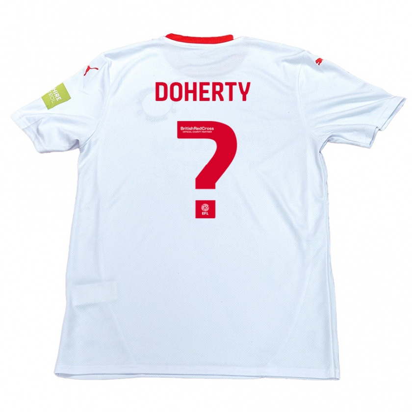 Kandiny Gyermek Jack Doherty #0 Fehér Idegenbeli Jersey 2024/25 Mez Póló Ing