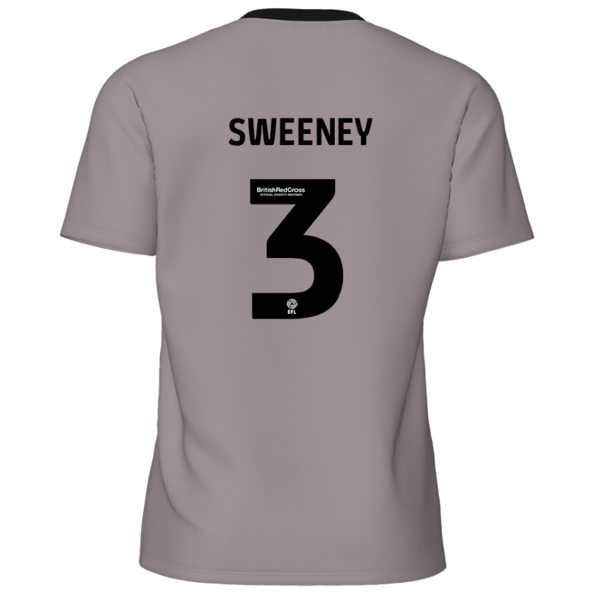 Kandiny Gyermek Jayden Sweeney #3 Szürke Idegenbeli Jersey 2024/25 Mez Póló Ing