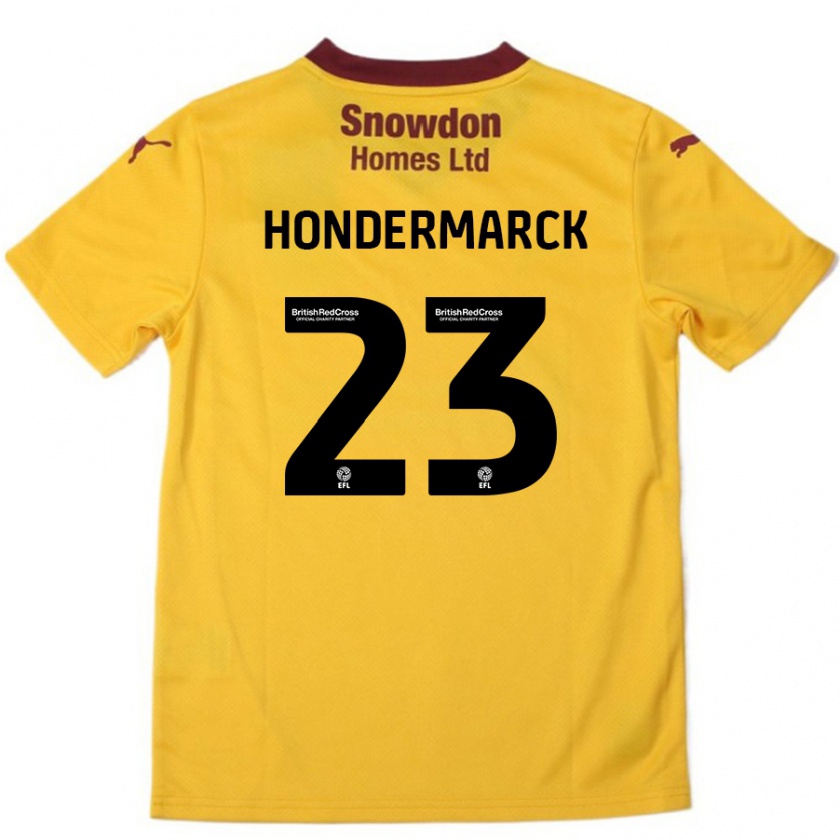 Kandiny Gyermek William Hondermarck #23 Narancssárga Burgundi Idegenbeli Jersey 2024/25 Mez Póló Ing