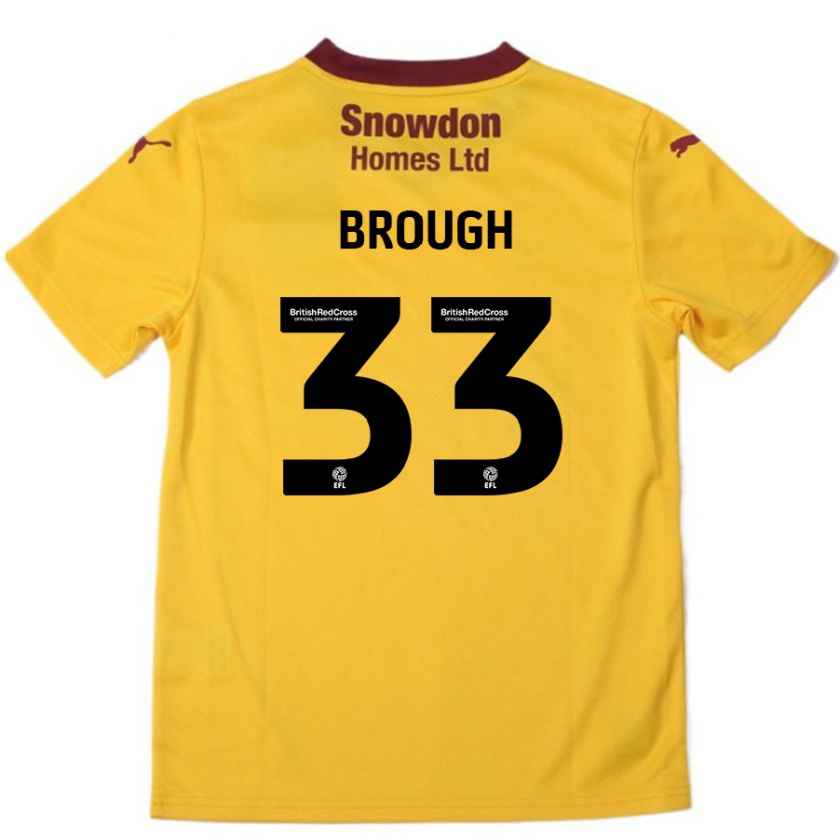 Kandiny Gyermek Patrick Brough #33 Narancssárga Burgundi Idegenbeli Jersey 2024/25 Mez Póló Ing