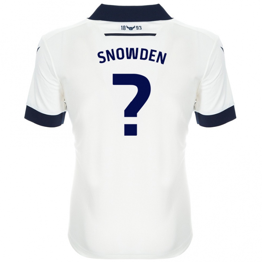 Kandiny Gyermek Leo Snowden #0 Fehér Sötétkék Idegenbeli Jersey 2024/25 Mez Póló Ing