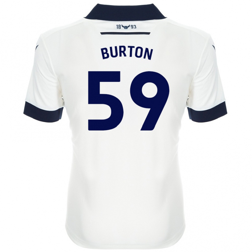 Kandiny Gyermek Kasway Burton #59 Fehér Sötétkék Idegenbeli Jersey 2024/25 Mez Póló Ing