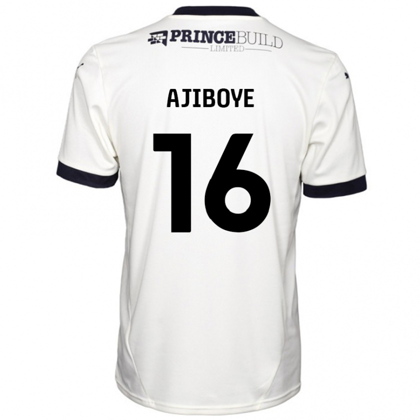 Kandiny Gyermek David Ajiboye #16 Törtfehér Fekete Idegenbeli Jersey 2024/25 Mez Póló Ing