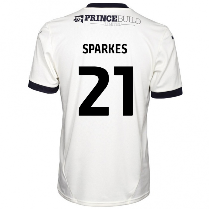 Kandiny Gyermek Jack Sparkes #21 Törtfehér Fekete Idegenbeli Jersey 2024/25 Mez Póló Ing