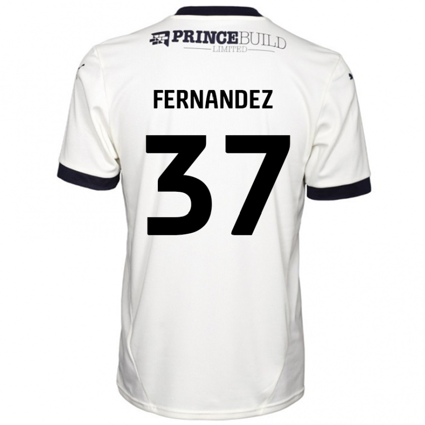 Kandiny Gyermek Emmanuel Fernandez #37 Törtfehér Fekete Idegenbeli Jersey 2024/25 Mez Póló Ing