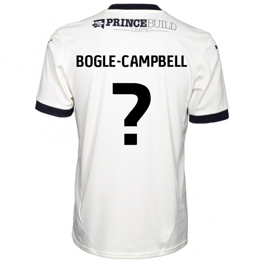 Kandiny Gyermek Ma'kel Bogle-Campbell #0 Törtfehér Fekete Idegenbeli Jersey 2024/25 Mez Póló Ing