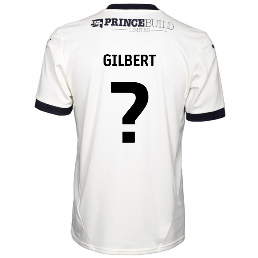 Kandiny Gyermek Luke Gilbert #0 Törtfehér Fekete Idegenbeli Jersey 2024/25 Mez Póló Ing