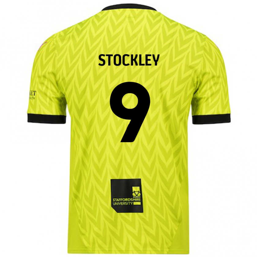 Kandiny Gyermek Jayden Stockley #9 Fluoreszkáló Zöld Idegenbeli Jersey 2024/25 Mez Póló Ing