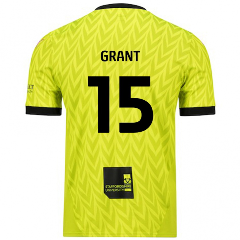 Kandiny Gyermek Conor Grant #15 Fluoreszkáló Zöld Idegenbeli Jersey 2024/25 Mez Póló Ing