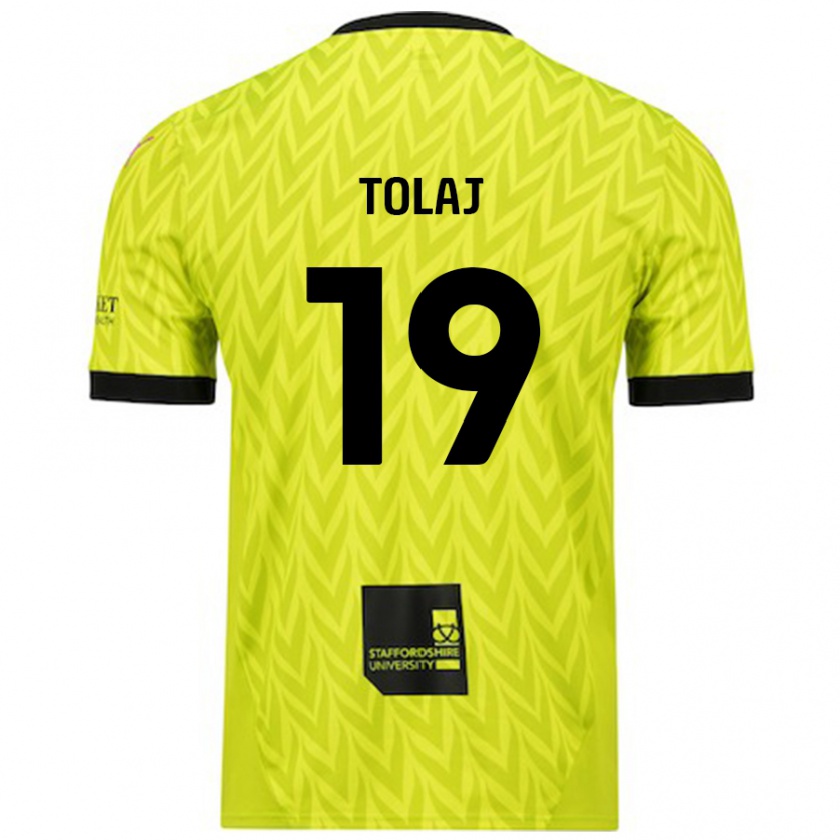 Kandiny Gyermek Lorent Tolaj #19 Fluoreszkáló Zöld Idegenbeli Jersey 2024/25 Mez Póló Ing