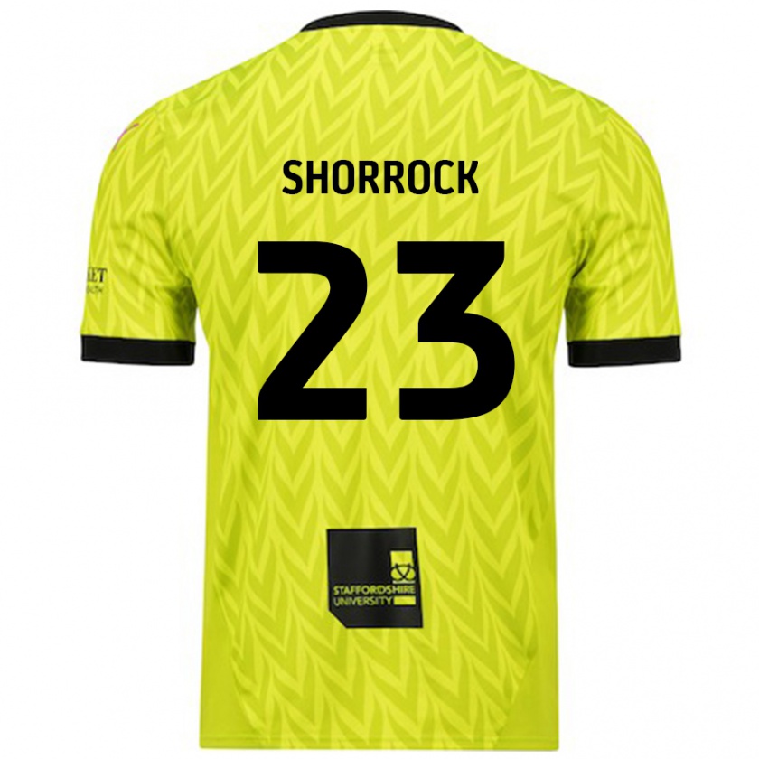 Kandiny Gyermek Jack Shorrock #23 Fluoreszkáló Zöld Idegenbeli Jersey 2024/25 Mez Póló Ing