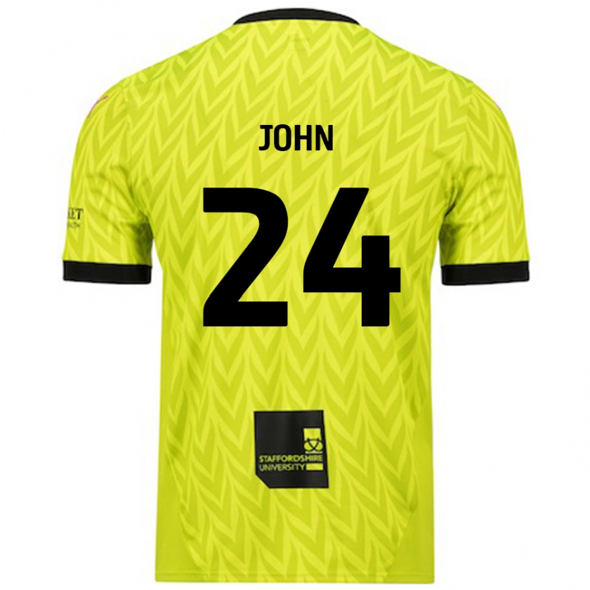 Kandiny Gyermek Kyle John #24 Fluoreszkáló Zöld Idegenbeli Jersey 2024/25 Mez Póló Ing