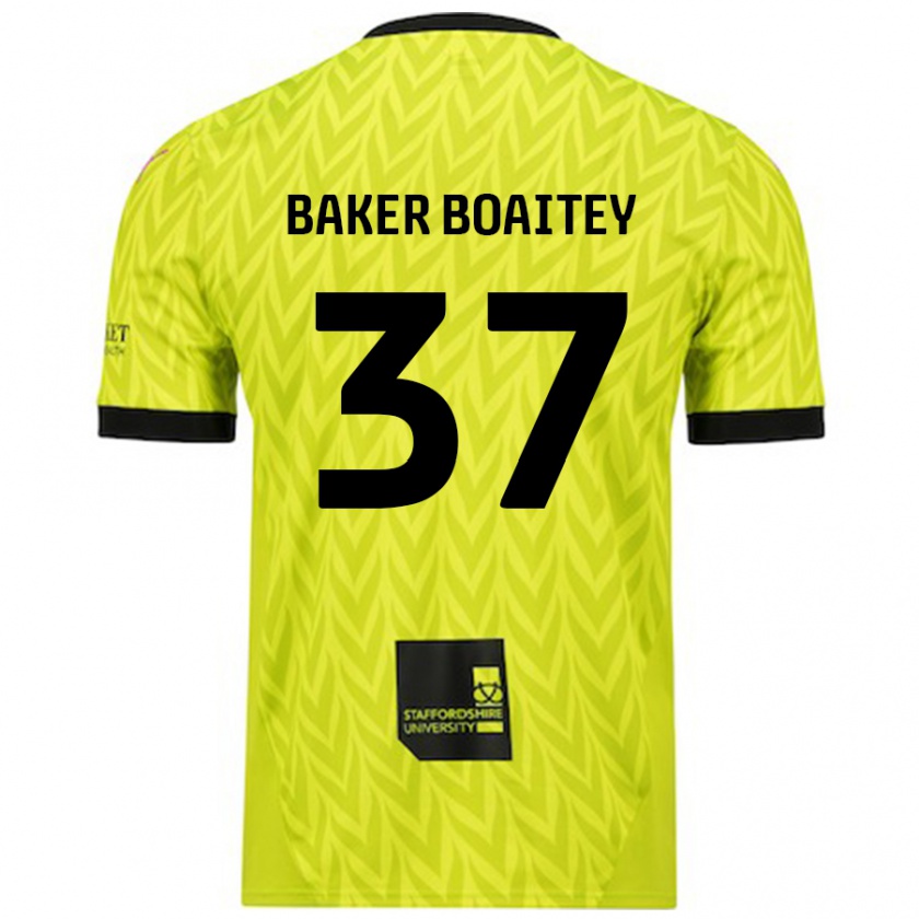 Kandiny Gyermek Benicio Baker-Boaitey #37 Fluoreszkáló Zöld Idegenbeli Jersey 2024/25 Mez Póló Ing