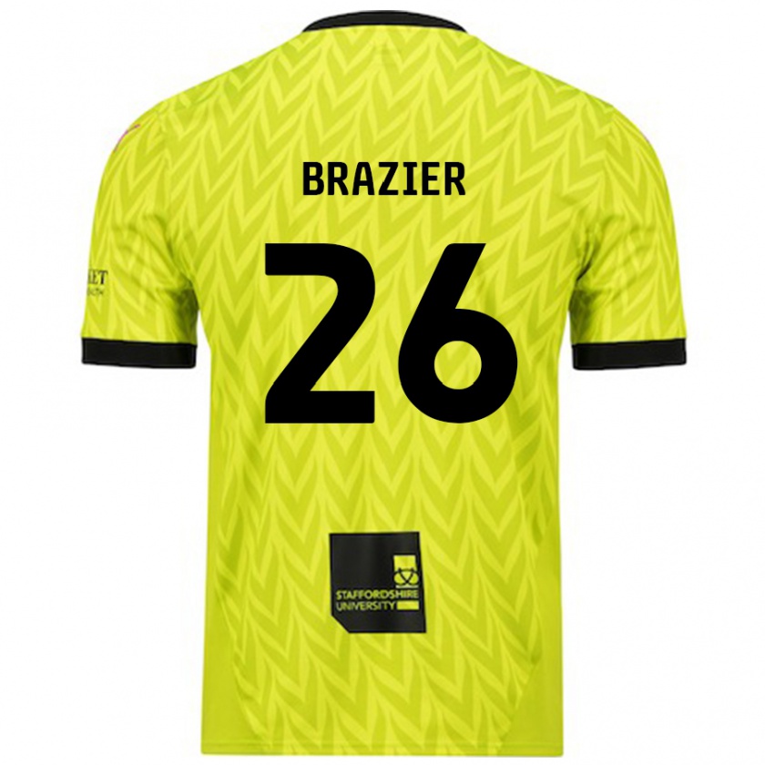 Kandiny Gyermek Liam Brazier #26 Fluoreszkáló Zöld Idegenbeli Jersey 2024/25 Mez Póló Ing