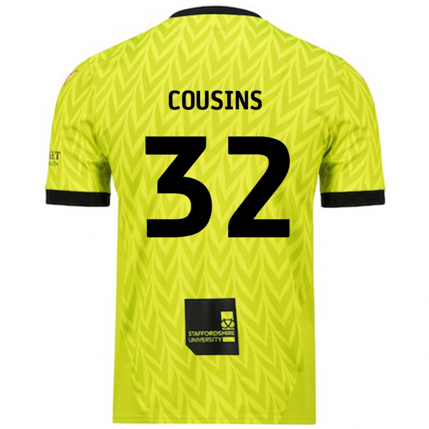 Kandiny Gyermek Logan Cousins #32 Fluoreszkáló Zöld Idegenbeli Jersey 2024/25 Mez Póló Ing