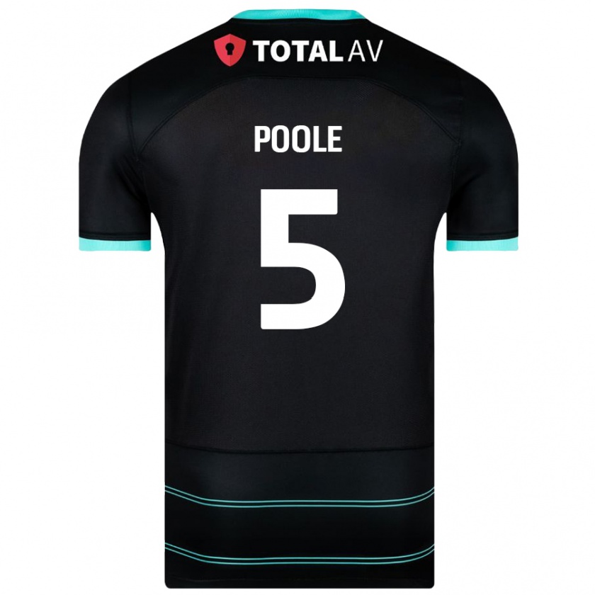 Kandiny Gyermek Regan Poole #5 Fekete Idegenbeli Jersey 2024/25 Mez Póló Ing