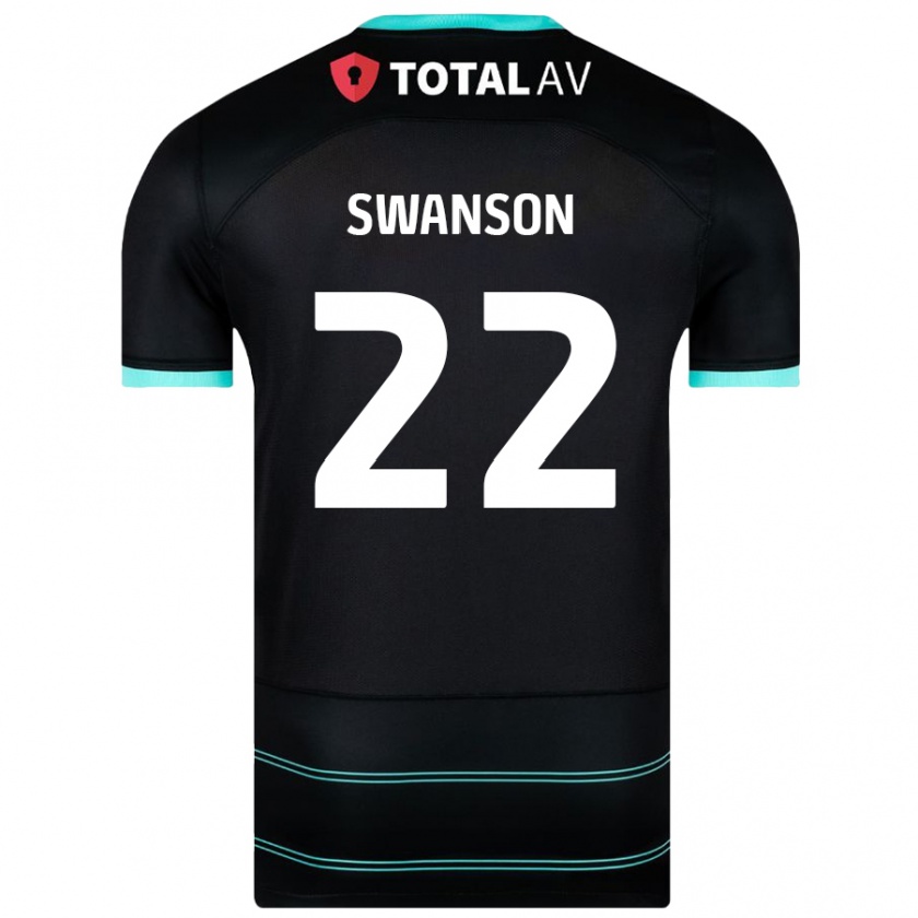 Kandiny Gyermek Zak Swanson #22 Fekete Idegenbeli Jersey 2024/25 Mez Póló Ing