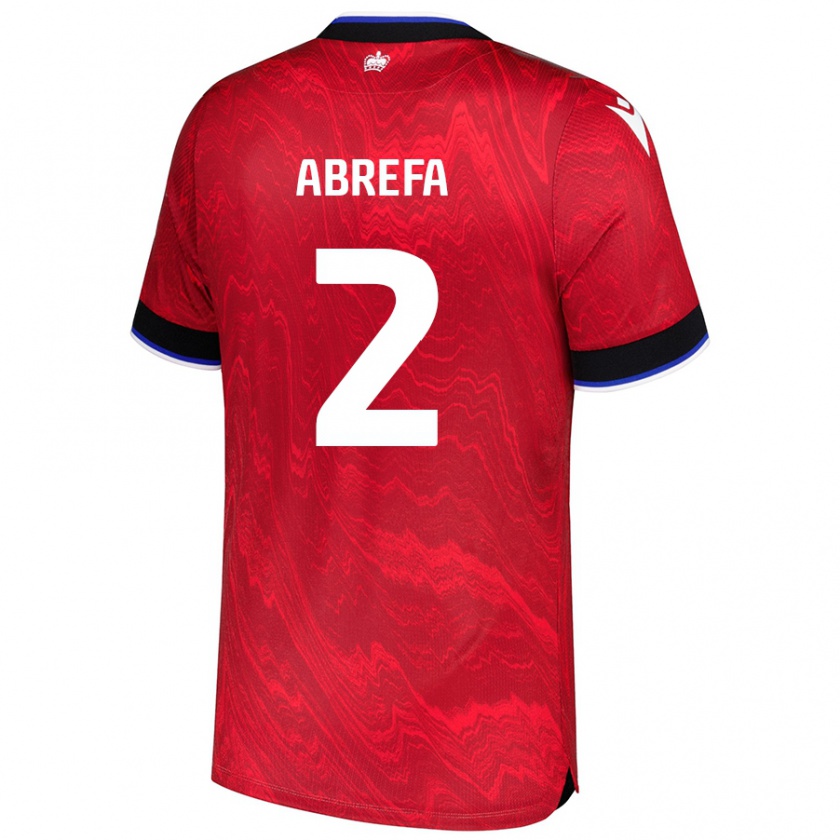 Kandiny Gyermek Kelvin Abrefa #2 Piros Fekete Idegenbeli Jersey 2024/25 Mez Póló Ing