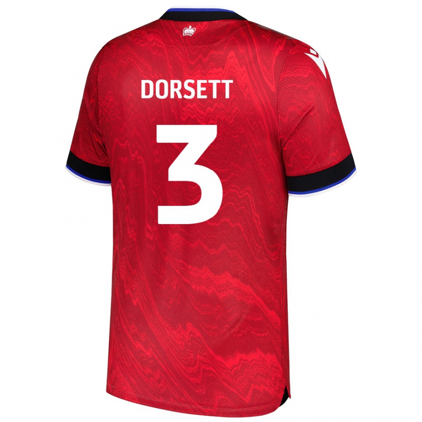 Kandiny Gyermek Jeriel Dorsett #3 Piros Fekete Idegenbeli Jersey 2024/25 Mez Póló Ing