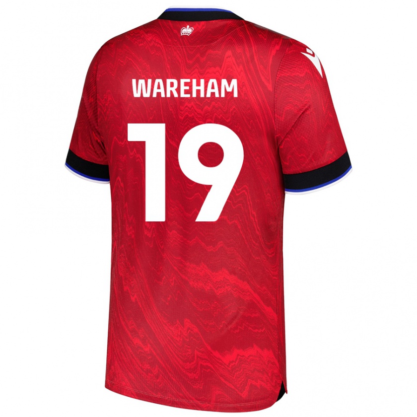 Kandiny Gyermek Jayden Wareham #19 Piros Fekete Idegenbeli Jersey 2024/25 Mez Póló Ing