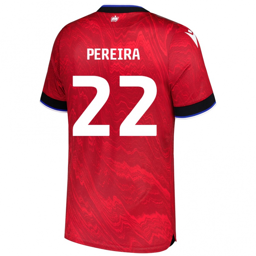 Kandiny Gyermek Joel Pereira #22 Piros Fekete Idegenbeli Jersey 2024/25 Mez Póló Ing