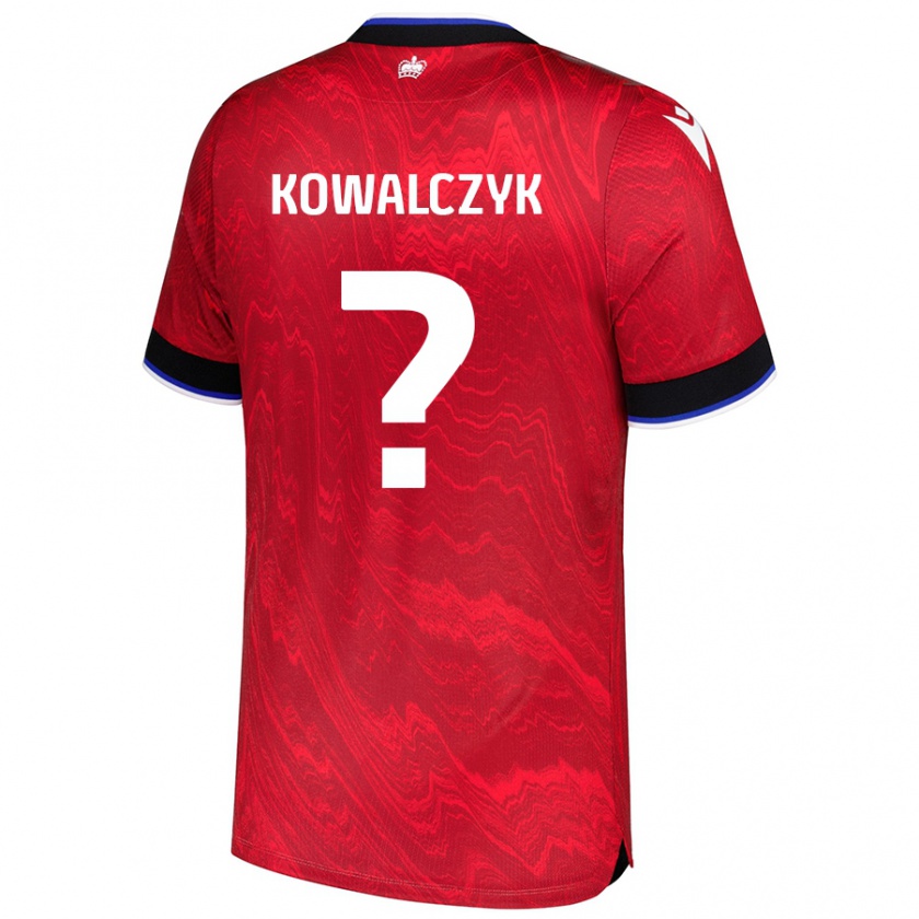 Kandiny Gyermek Kacper Kowalczyk #0 Piros Fekete Idegenbeli Jersey 2024/25 Mez Póló Ing