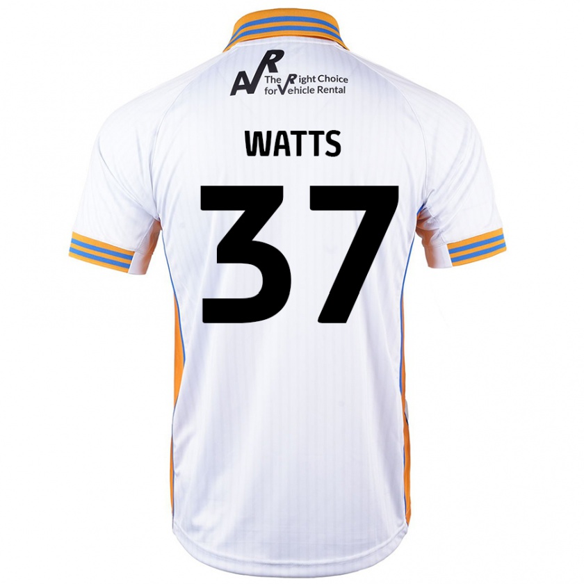 Kandiny Gyermek Harvey Watts #37 Fehér Idegenbeli Jersey 2024/25 Mez Póló Ing