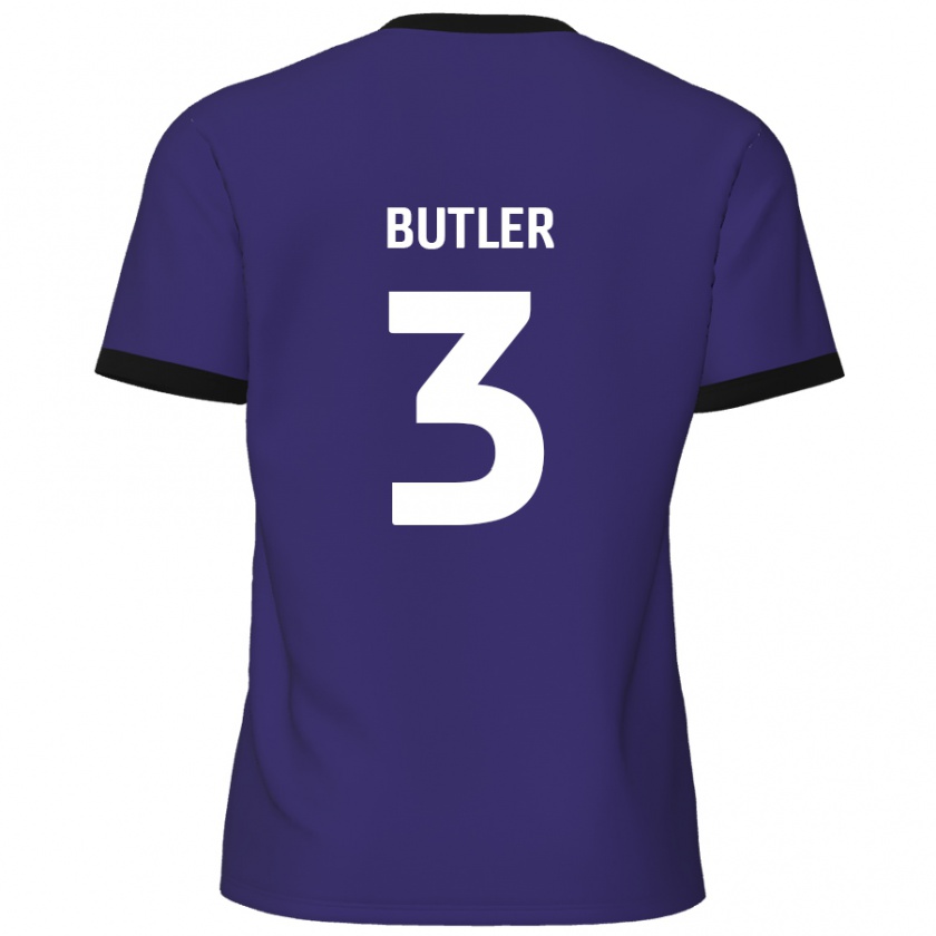 Kandiny Gyermek Dan Butler #3 Lila Idegenbeli Jersey 2024/25 Mez Póló Ing