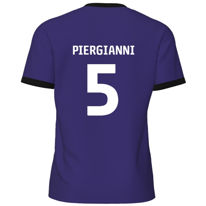 Kandiny Gyermek Carl Piergianni #5 Lila Idegenbeli Jersey 2024/25 Mez Póló Ing