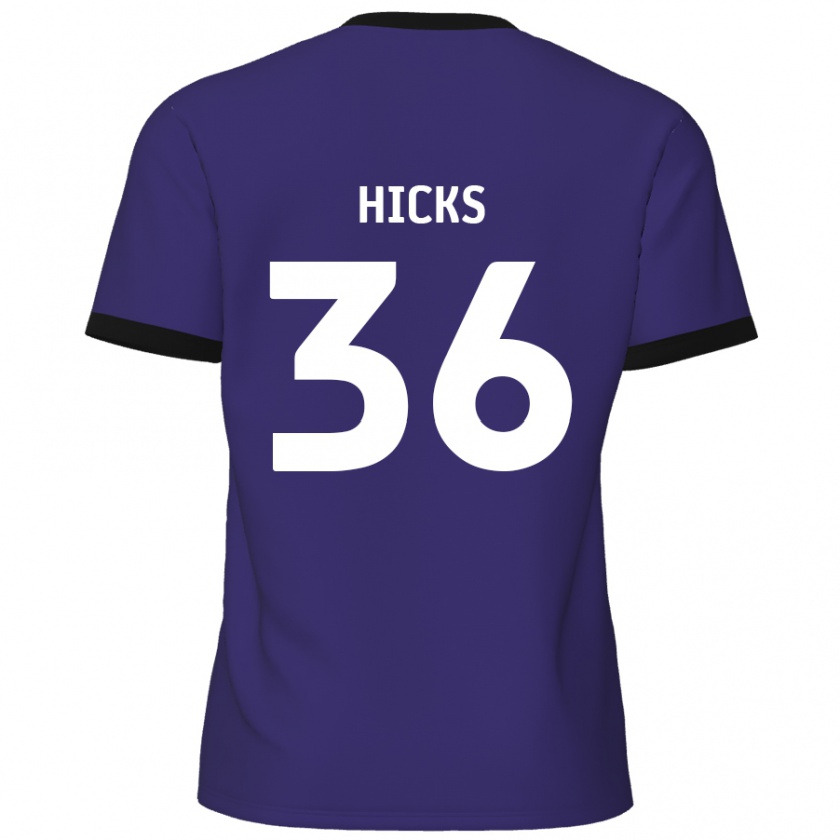 Kandiny Gyermek David Hicks #36 Lila Idegenbeli Jersey 2024/25 Mez Póló Ing