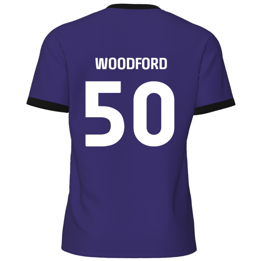 Kandiny Gyermek Max Woodford #50 Lila Idegenbeli Jersey 2024/25 Mez Póló Ing