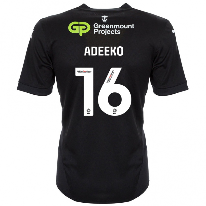 Kandiny Gyermek Baba Adeeko #16 Fekete Idegenbeli Jersey 2024/25 Mez Póló Ing