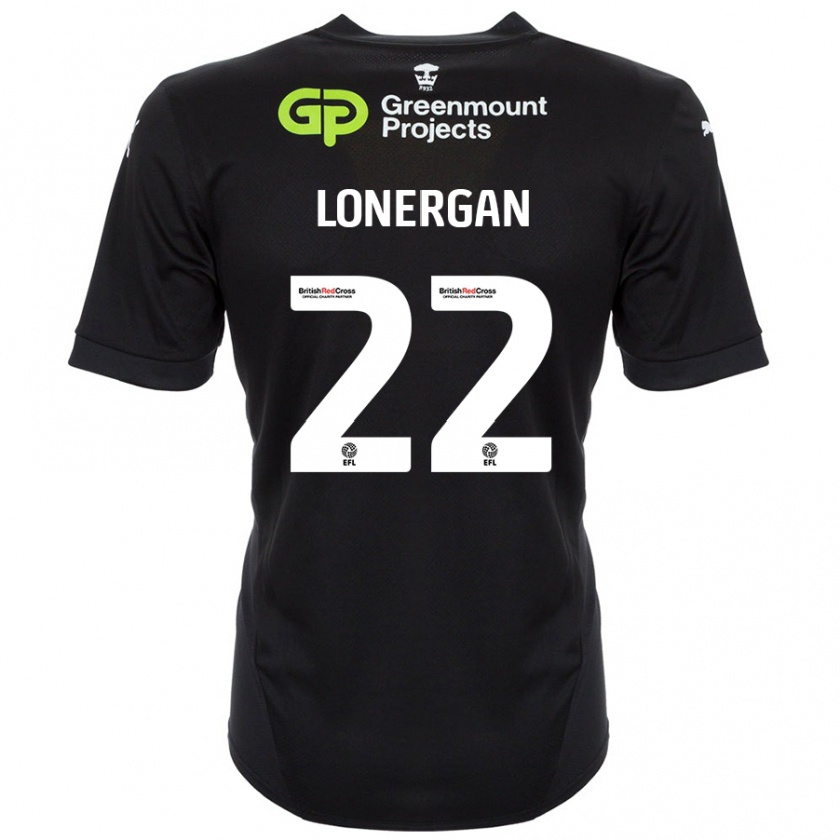 Kandiny Gyermek Andy Lonergan #22 Fekete Idegenbeli Jersey 2024/25 Mez Póló Ing