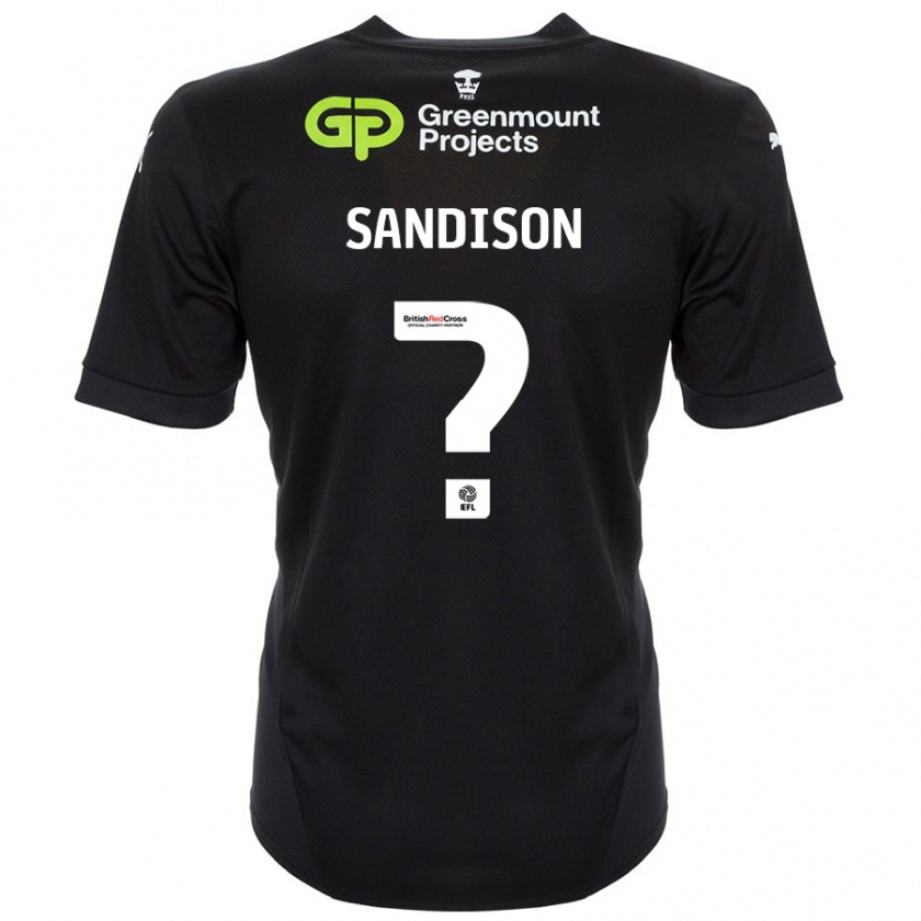 Kandiny Gyermek Nathan Sandison #0 Fekete Idegenbeli Jersey 2024/25 Mez Póló Ing