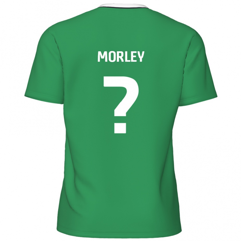 Kandiny Gyermek Aaron Morley #0 Zöld Fehér Csíkok Idegenbeli Jersey 2024/25 Mez Póló Ing