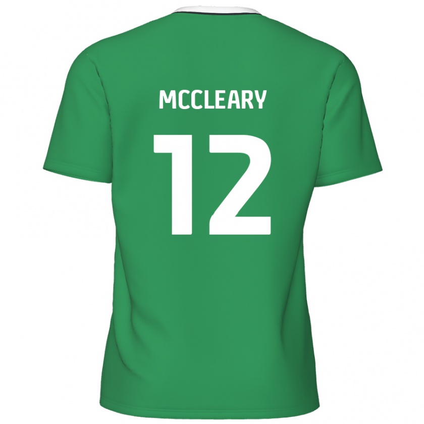 Kandiny Gyermek Garath Mccleary #12 Zöld Fehér Csíkok Idegenbeli Jersey 2024/25 Mez Póló Ing