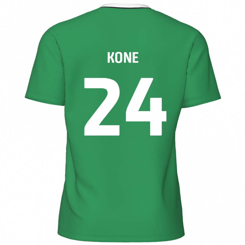 Kandiny Gyermek Richard Kone #24 Zöld Fehér Csíkok Idegenbeli Jersey 2024/25 Mez Póló Ing