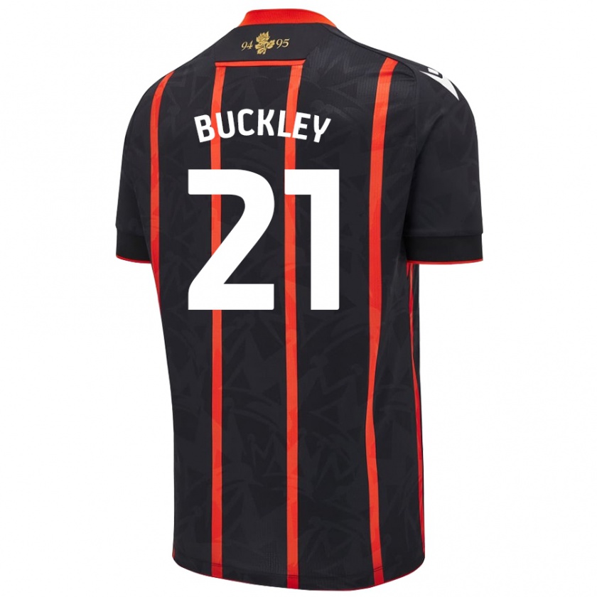 Kandiny Gyermek John Buckley #21 Fekete Piros Idegenbeli Jersey 2024/25 Mez Póló Ing