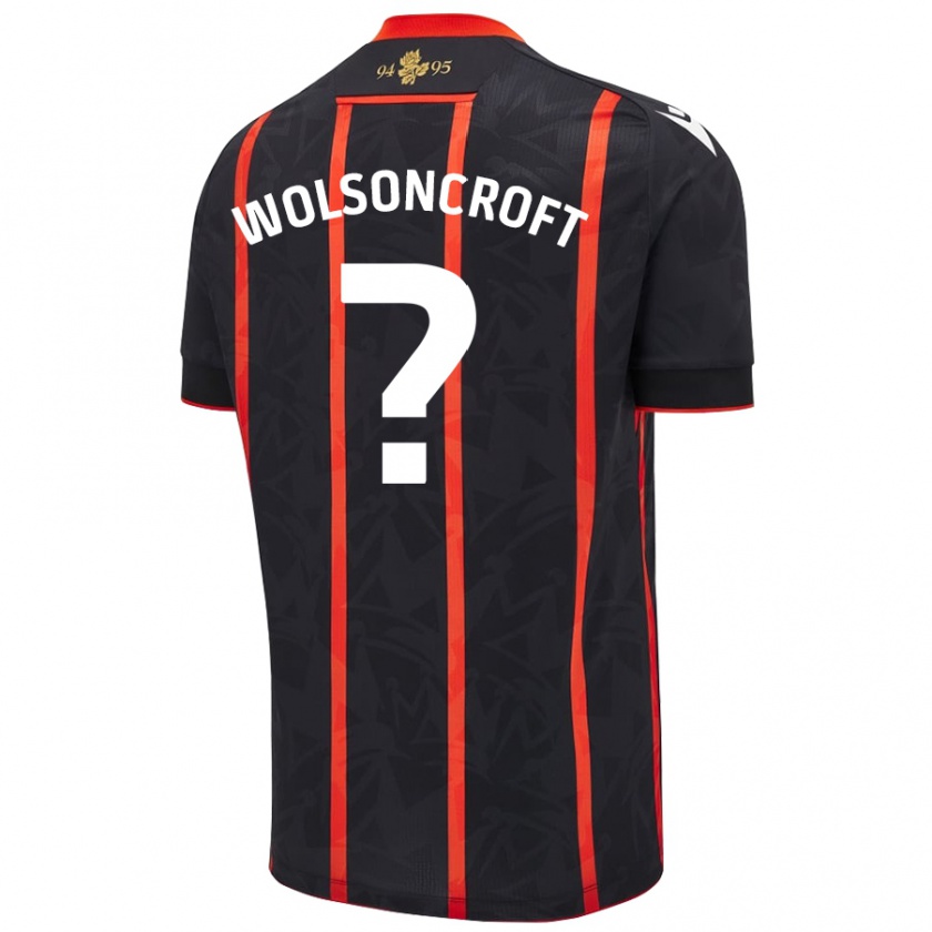 Kandiny Gyermek Blake Wolsoncroft #0 Fekete Piros Idegenbeli Jersey 2024/25 Mez Póló Ing