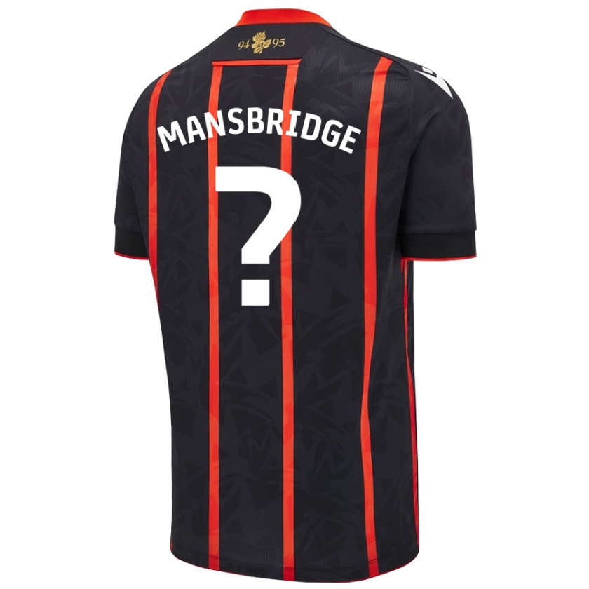 Kandiny Gyermek Tyler Mansbridge #0 Fekete Piros Idegenbeli Jersey 2024/25 Mez Póló Ing