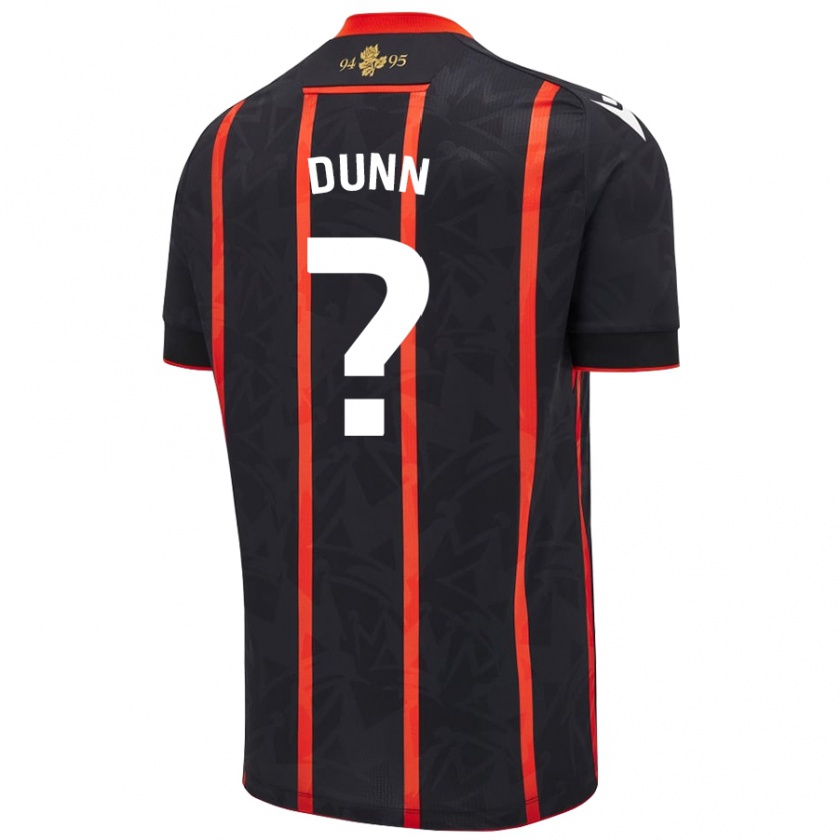 Kandiny Gyermek Isaac Dunn #0 Fekete Piros Idegenbeli Jersey 2024/25 Mez Póló Ing