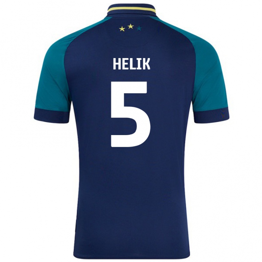 Kandiny Gyermek Michal Helik #5 Navy Sötétzöld Idegenbeli Jersey 2024/25 Mez Póló Ing