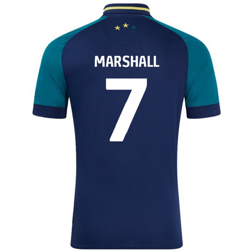 Kandiny Gyermek Callum Marshall #7 Navy Sötétzöld Idegenbeli Jersey 2024/25 Mez Póló Ing