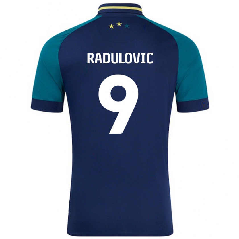 Kandiny Gyermek Bojan Radulovic #9 Navy Sötétzöld Idegenbeli Jersey 2024/25 Mez Póló Ing