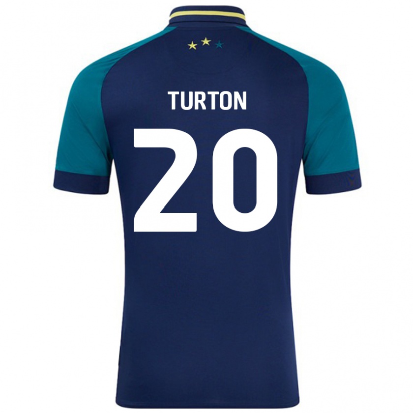 Kandiny Gyermek Ollie Turton #20 Navy Sötétzöld Idegenbeli Jersey 2024/25 Mez Póló Ing