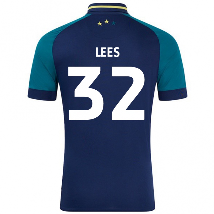 Kandiny Gyermek Tom Lees #32 Navy Sötétzöld Idegenbeli Jersey 2024/25 Mez Póló Ing