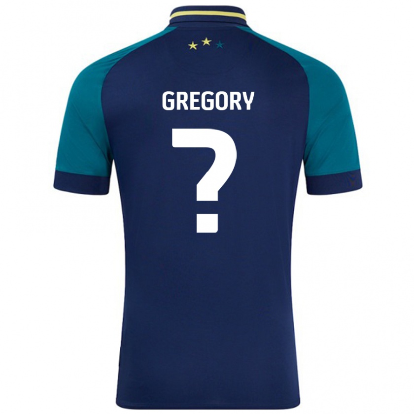 Kandiny Gyermek Anthony Gregory #0 Navy Sötétzöld Idegenbeli Jersey 2024/25 Mez Póló Ing