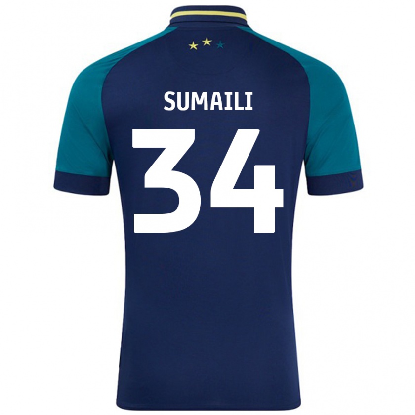 Kandiny Gyermek Falone Sumaili #34 Navy Sötétzöld Idegenbeli Jersey 2024/25 Mez Póló Ing