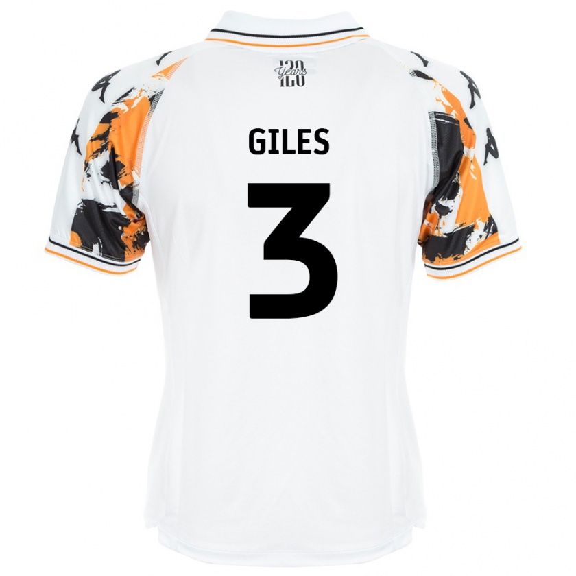 Kandiny Gyermek Ryan Giles #3 Fehér Idegenbeli Jersey 2024/25 Mez Póló Ing