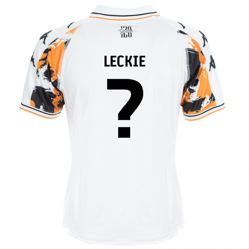 Kandiny Gyermek Jack Leckie #0 Fehér Idegenbeli Jersey 2024/25 Mez Póló Ing